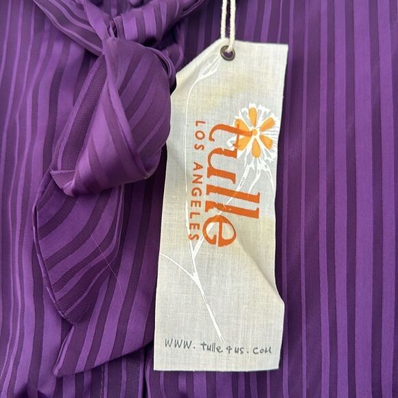 NWT Tulle / Anthropologie Purple Sheer Detailing Dress - Picture 2 of 8